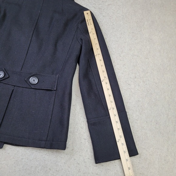 Aeropostale Pea Coat Ladies Medium Black Button Wool‎ Blend Outdoors Womens - Picture 8 of 8